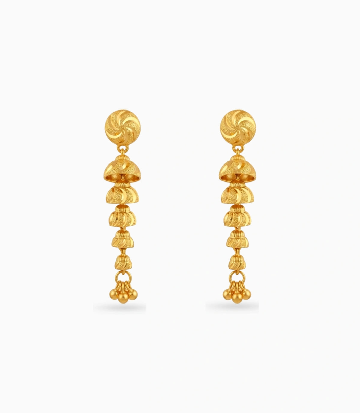 Gold Plated Long Jhumka Dangler Earrings