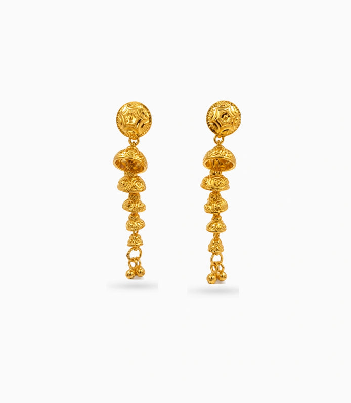 Gold Plated Long Dangler Earrings