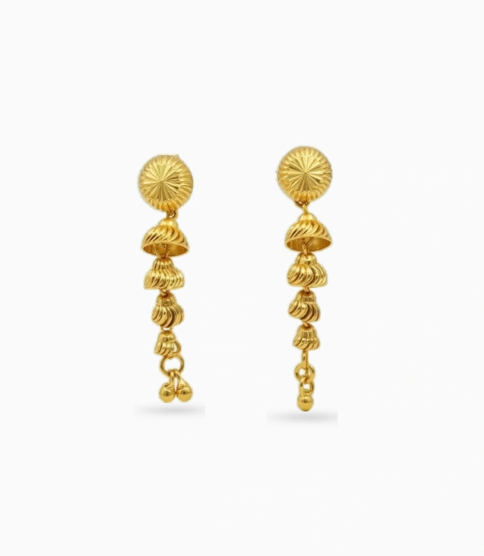 Gold Plated Heritage Tassel Dangler Earrings