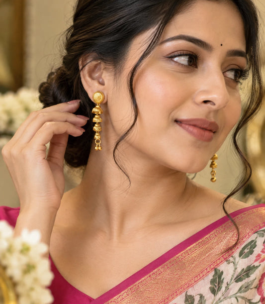 Gold Plated Heritage Tassel Dangler Earrings
