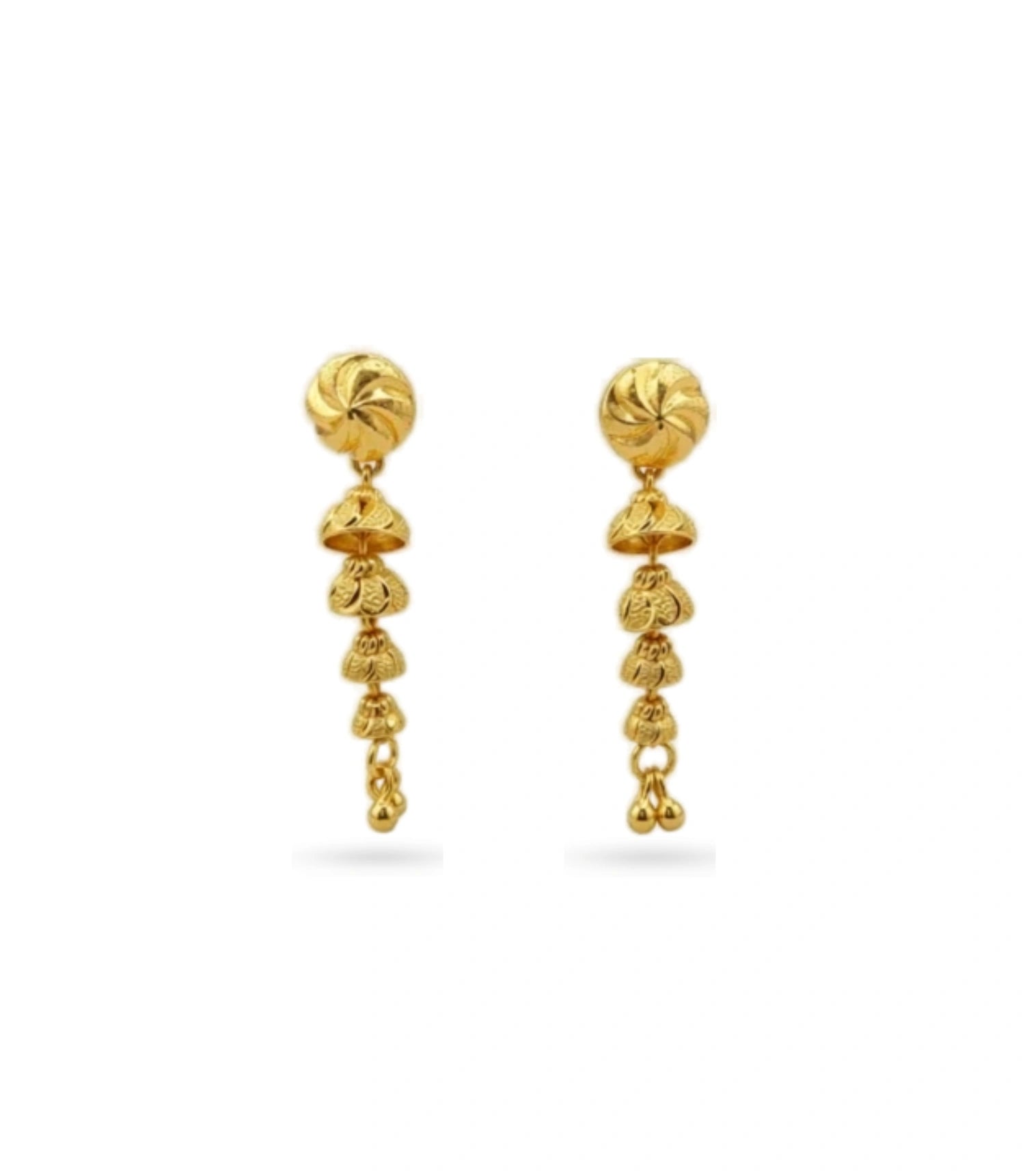 Gold Plated Spiral Charm Dangler Earrings