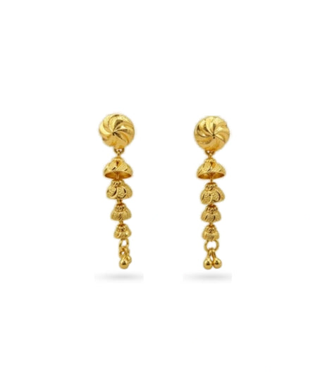 Gold Plated Spiral Charm Dangler Earrings