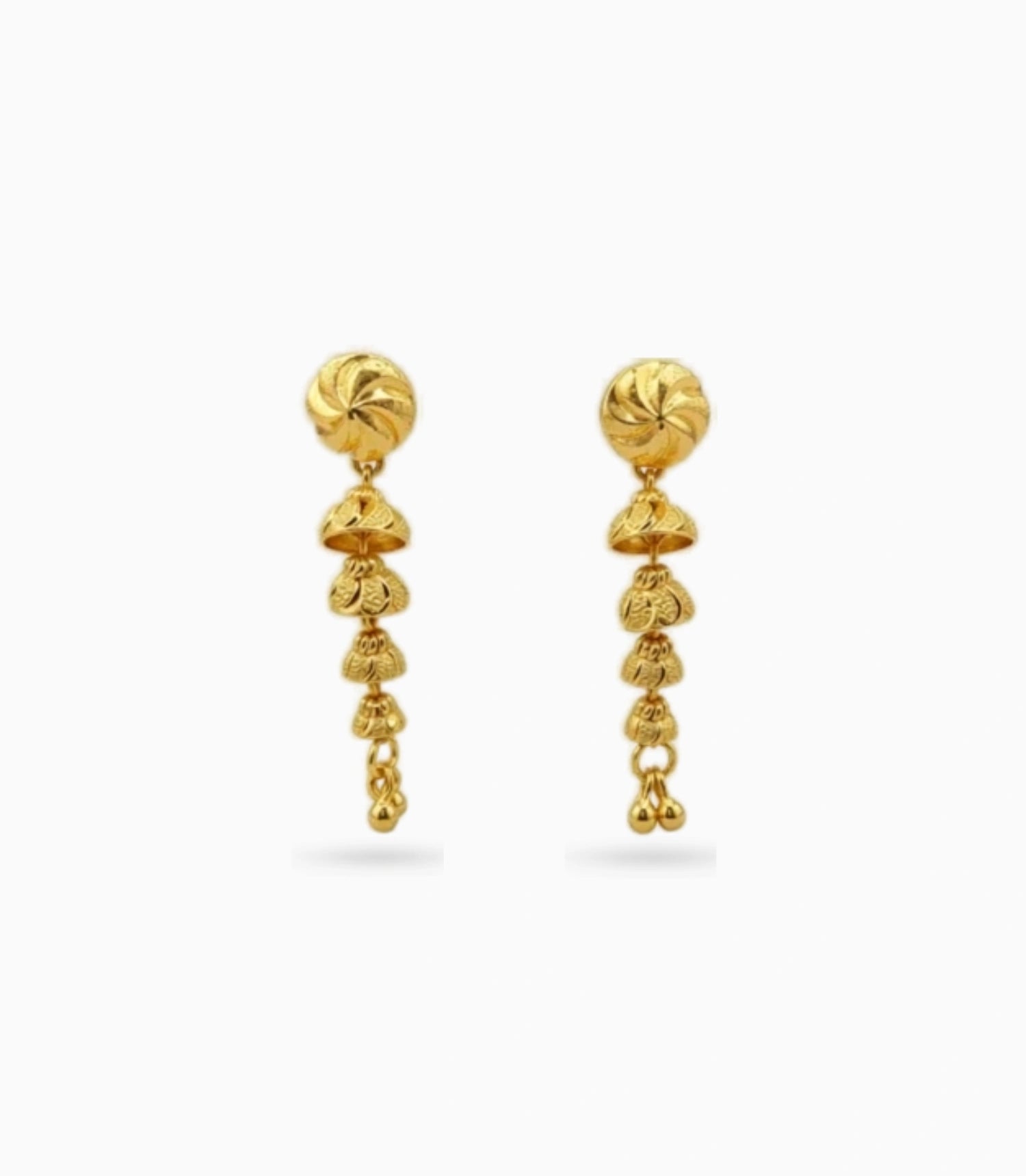 Gold Plated Spiral Charm Dangler Earrings