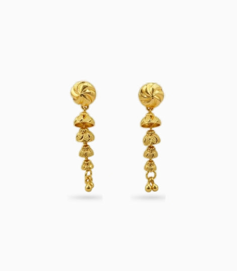 Gold Plated Spiral Charm Dangler Earrings