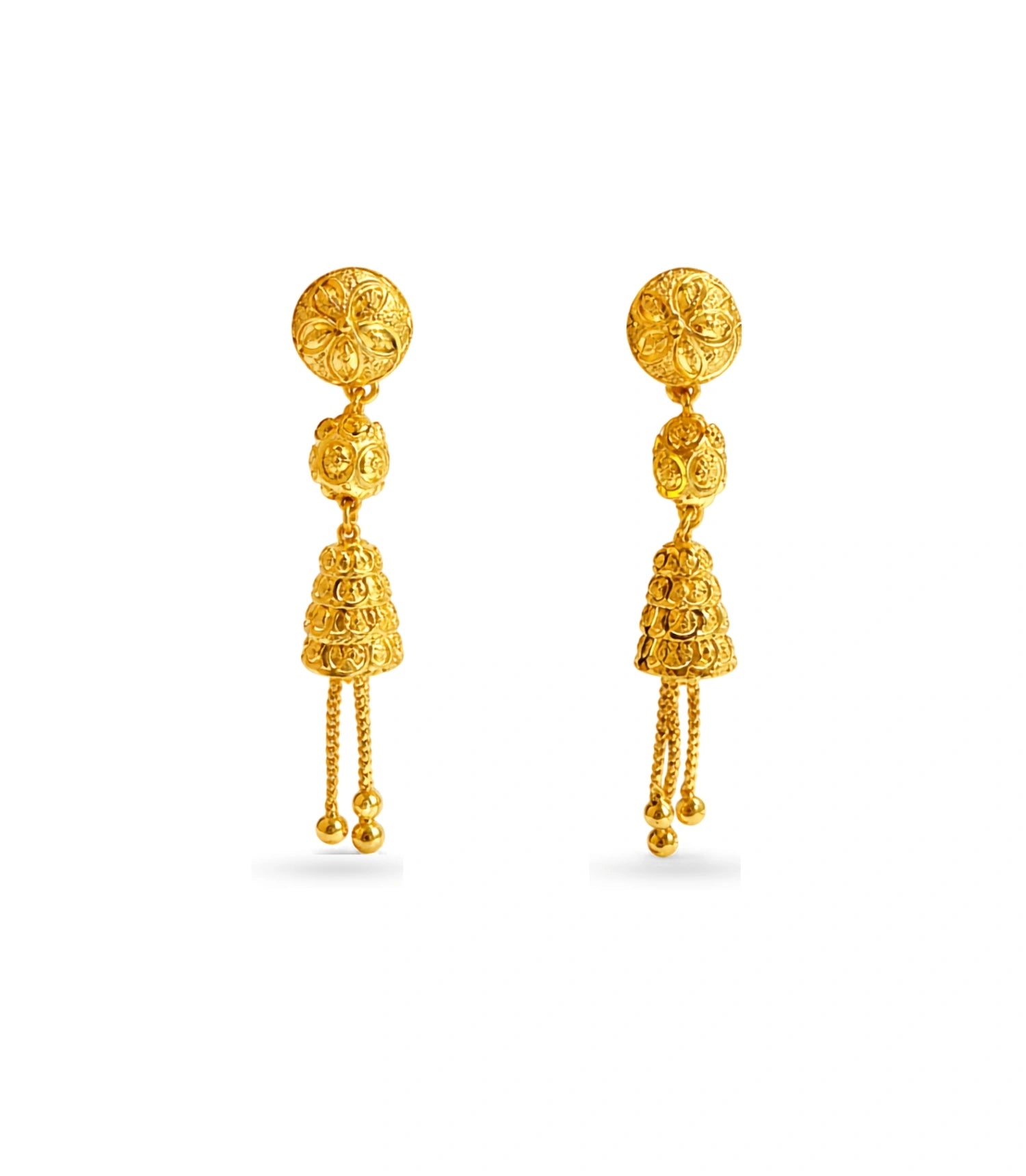 Gold Plated Swirl Drop Dangler Earrings