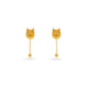Gold Plated Swastik Shield Hanging Ball Dangler Earrings