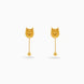 Gold Plated Swastik Shield Hanging Ball Dangler Earrings
