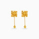 Gold Plated Swastik Shield 1 Ball Dangler Earrings