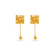 Gold Plated Swastik Shield 1 Ball Dangler Earrings