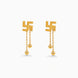 Gold Plated Swastik 2 Ball Dangler Earrings