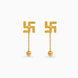 Gold Plated Swastik 1 Ball Dangler Earrings