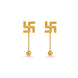 Gold Plated Swastik 1 Ball Dangler Earrings