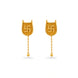 Gold Plated Swastik Shield Dangler Earrings