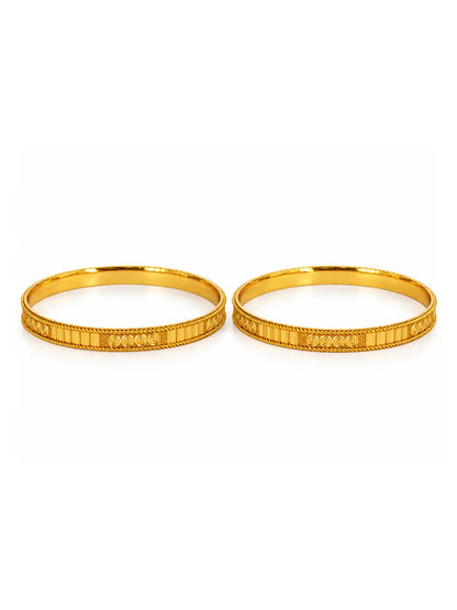 Gold Plated Festive Coin & Square Bangle Set