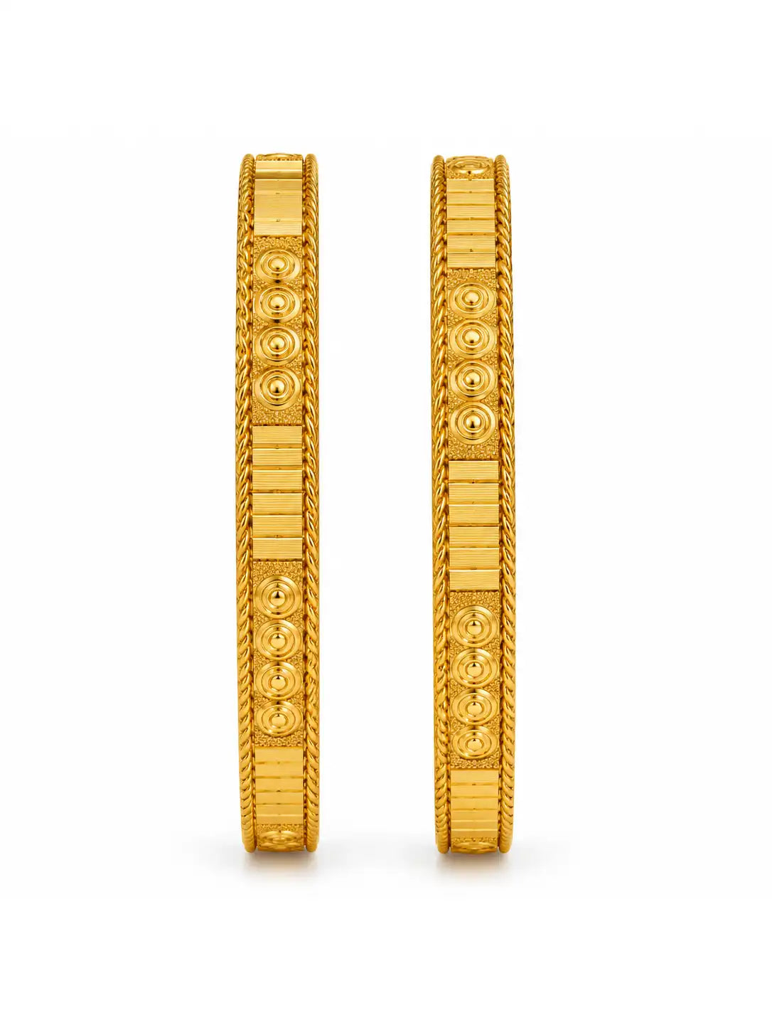 Gold Plated Festive Coin & Square Bangle Set