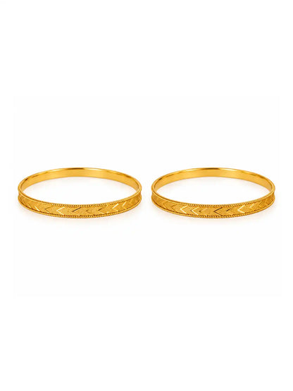 Gold Plated Festive V-Shaped Bangle Set