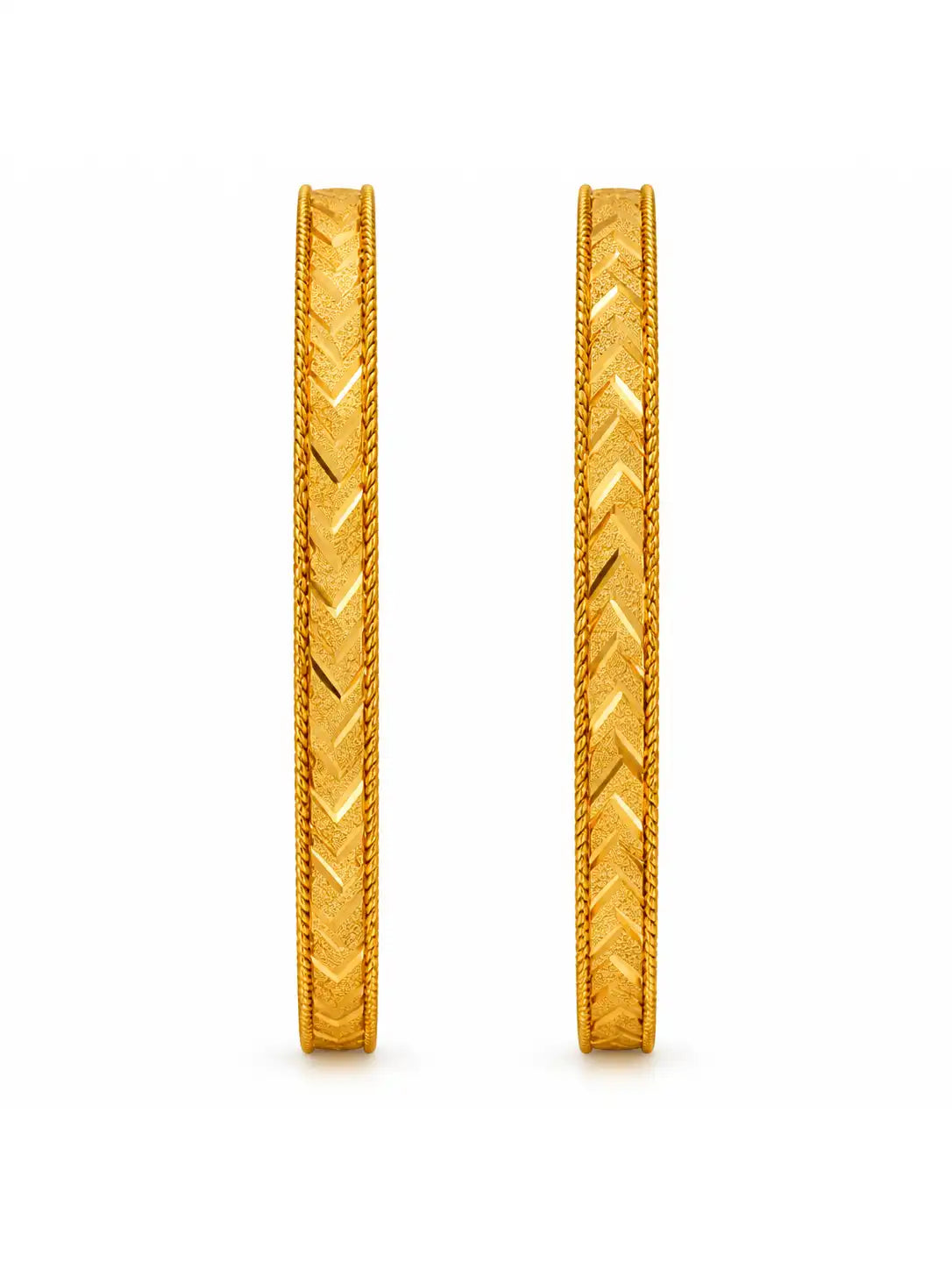 Gold Plated Festive V-Shaped Bangle Set