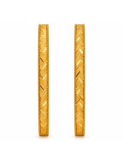 Gold Plated Festive V-Shaped Bangle Set
