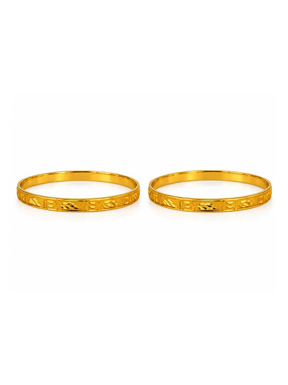 Gold Plated Festive Delicate Leaf Bangle Set