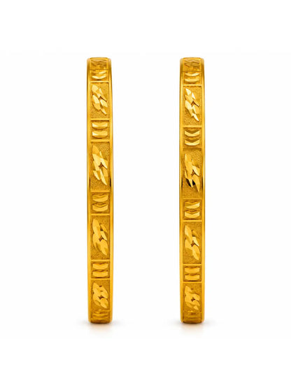 Gold Plated Festive Delicate Leaf Bangle Set