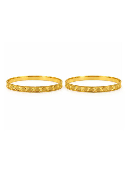 Gold Plated Festive Diamond Square Bangle Set