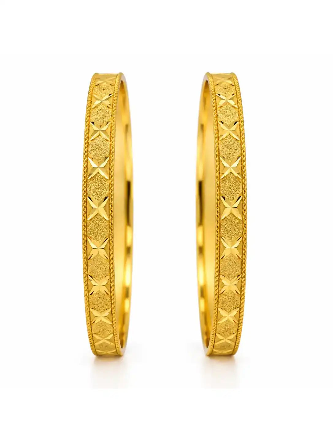 Gold Plated Festive Diamond Square Bangle Set