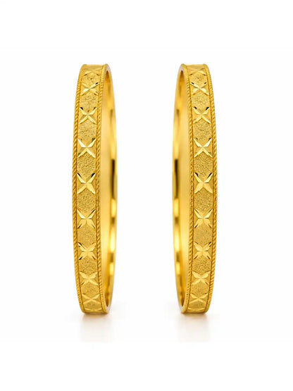 Gold Plated Festive Diamond Square Bangle Set