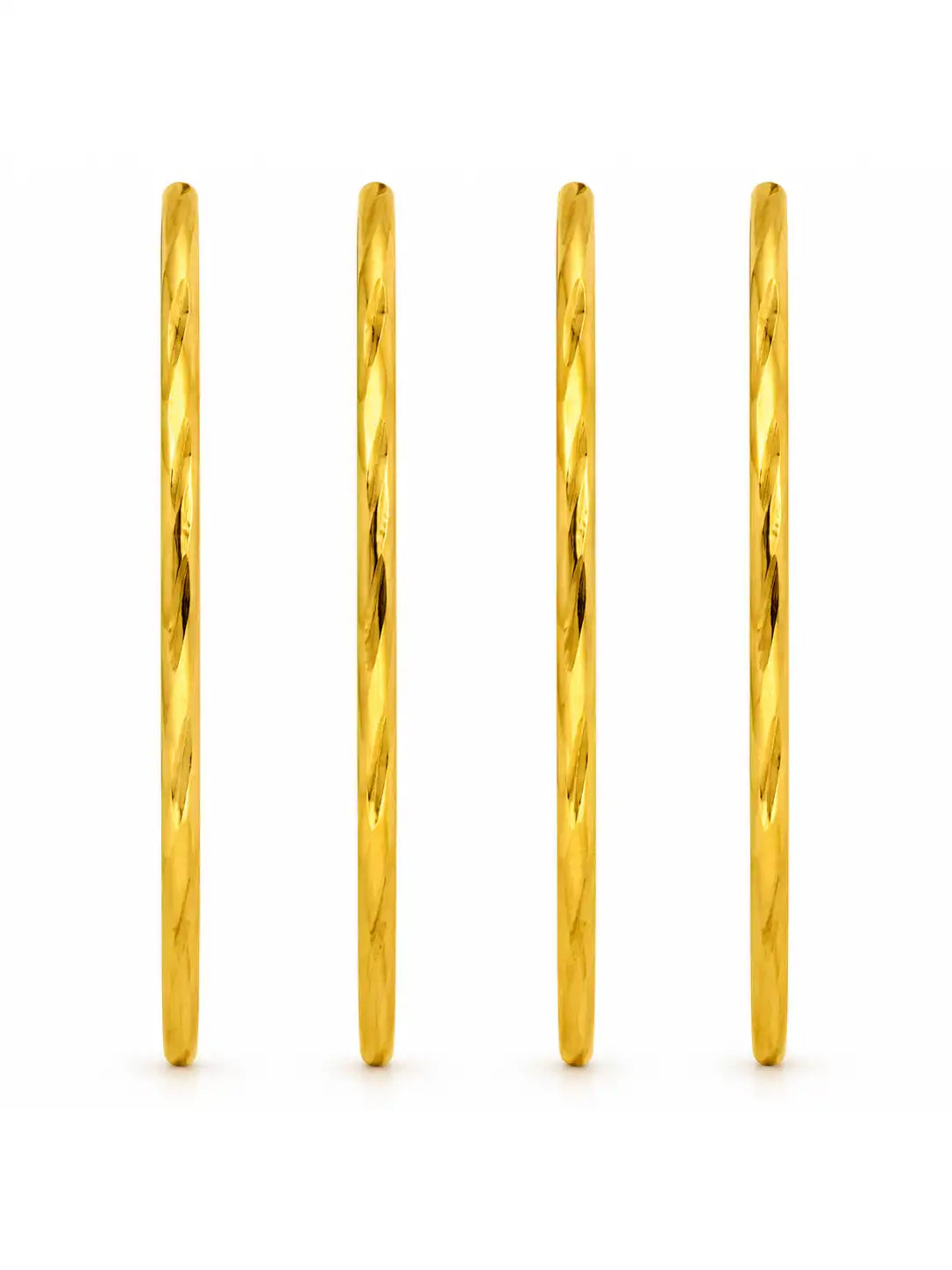 Gold Plated Everyday Slim Sleek Bangle Set