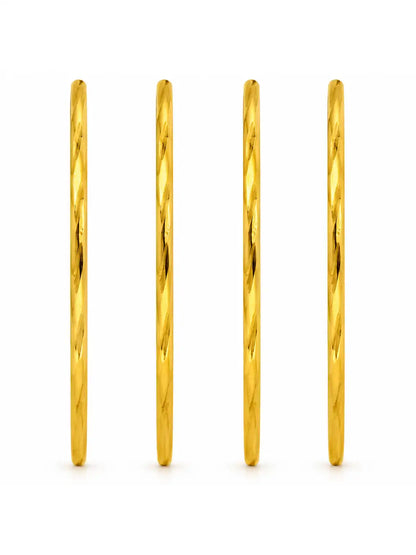 Gold Plated Everyday Slim Sleek Bangle Set