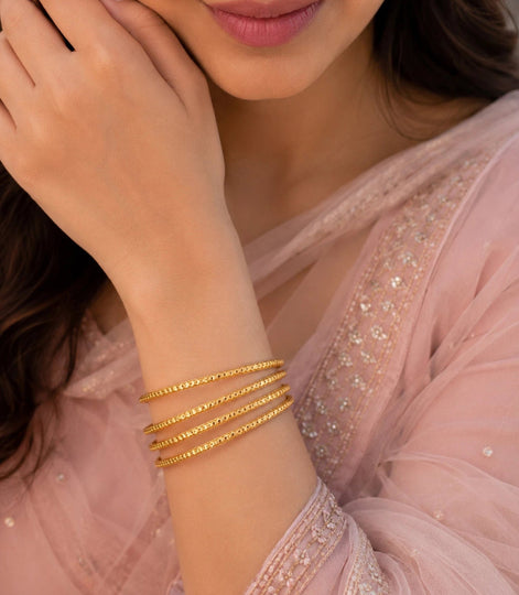 Gold Plated Daily Wear Bangles Set for Women on hand DBG2510
