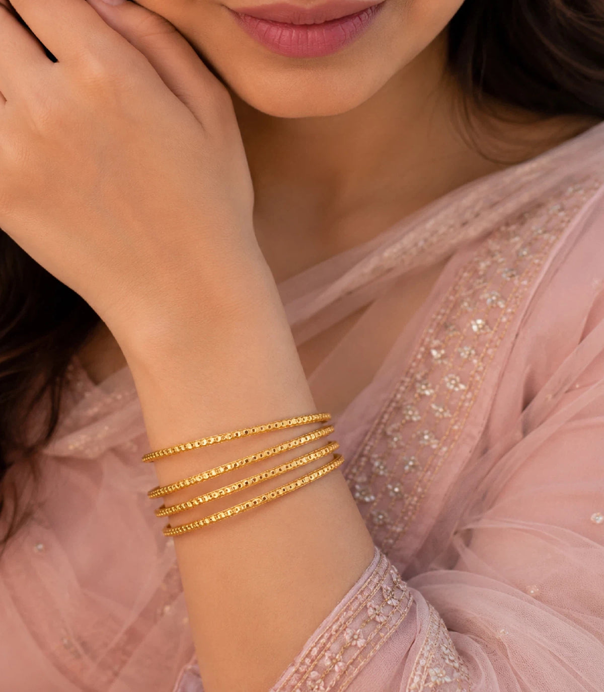 Gold Plated Daily Wear Bangles Set for Women