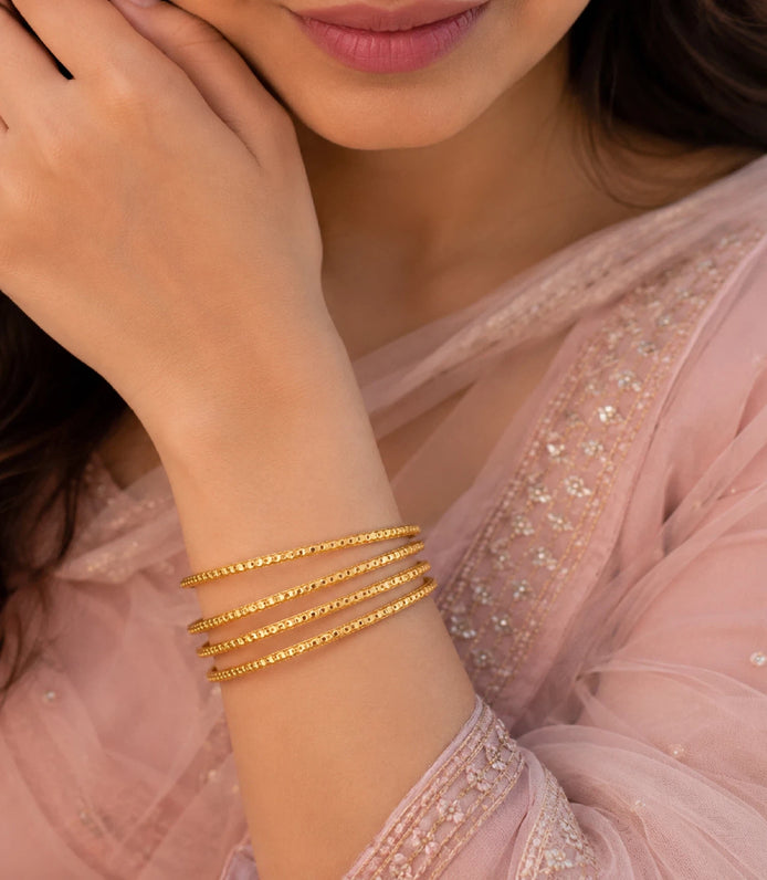 Gold Plated Daily Wear Bangles Set for Women