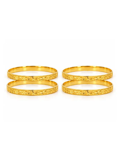 Gold Plated 2 Pair Regular Bangle Set