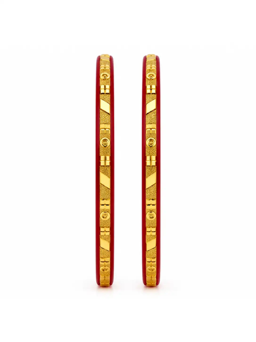 Gold Plated Red Pola Bangle Set
