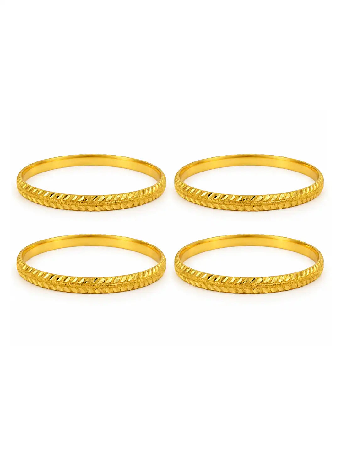 Gold Plated Festive Leaf Bangle Set