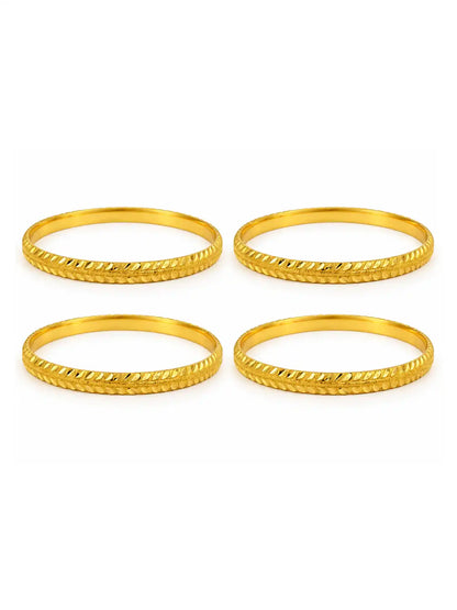 Gold Plated Festive Leaf Bangle Set