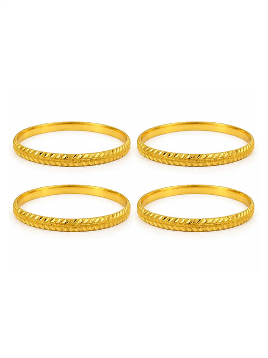 Gold Plated Festive Leaf Bangle Set
