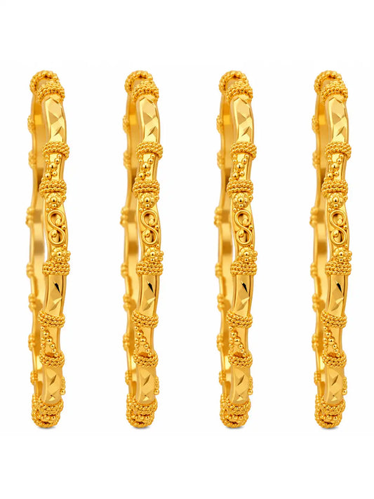 Gold Plated Festive Twisted Designer Bangle Set