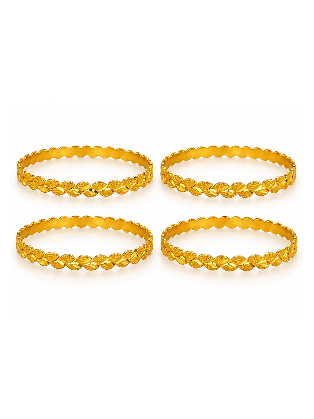 Gold Plated Festive Infinity Twist Bangle Set