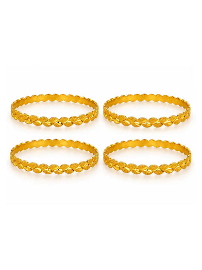 Gold Plated Festive Infinity Twist Bangle Set