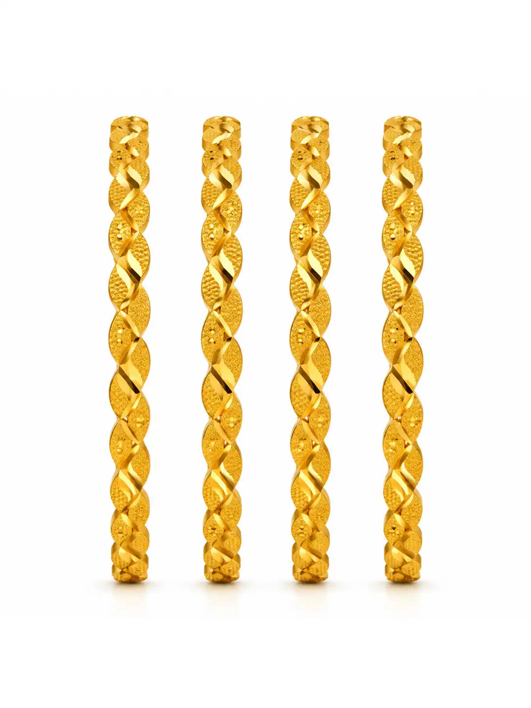 Gold Plated Festive Infinity Twist Bangle Set