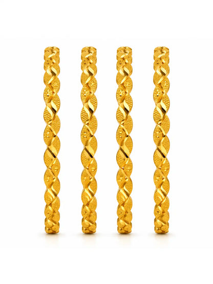 Gold Plated Festive Infinity Twist Bangle Set