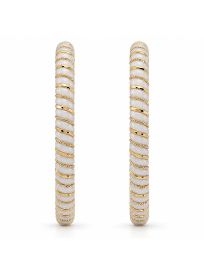 Gold Plated White Spiral Sankha Bangle Set
