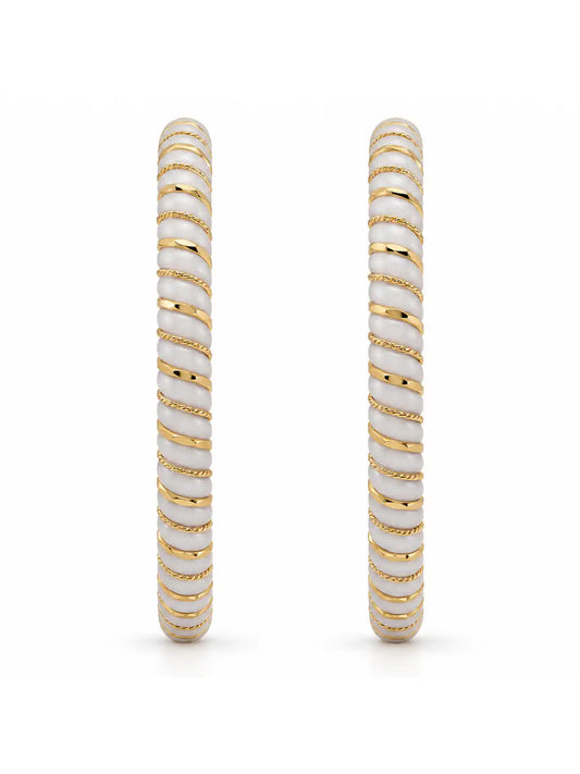 Gold Plated White Spiral Sankha Bangle Set