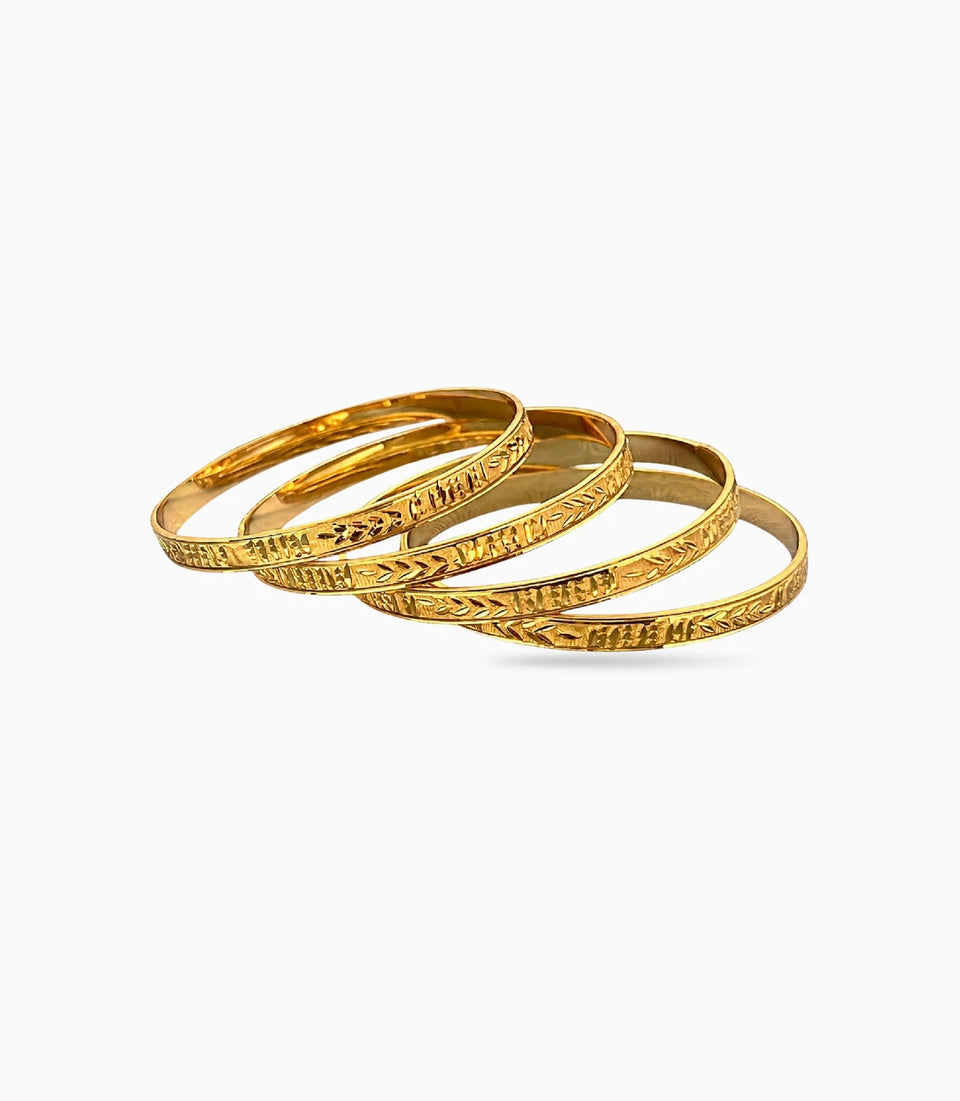 Gold Plated Regular Use Bangles Set For Women