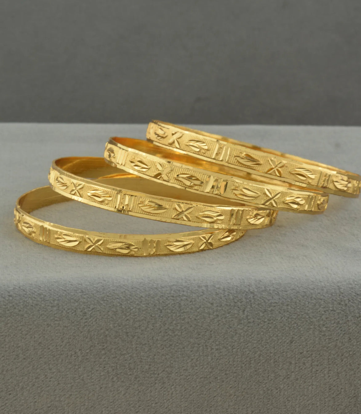 Gold Plated Ethnic Chillai Bangle Set