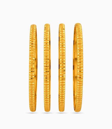 Gold Plated Daily Wear Designed Bangle Set