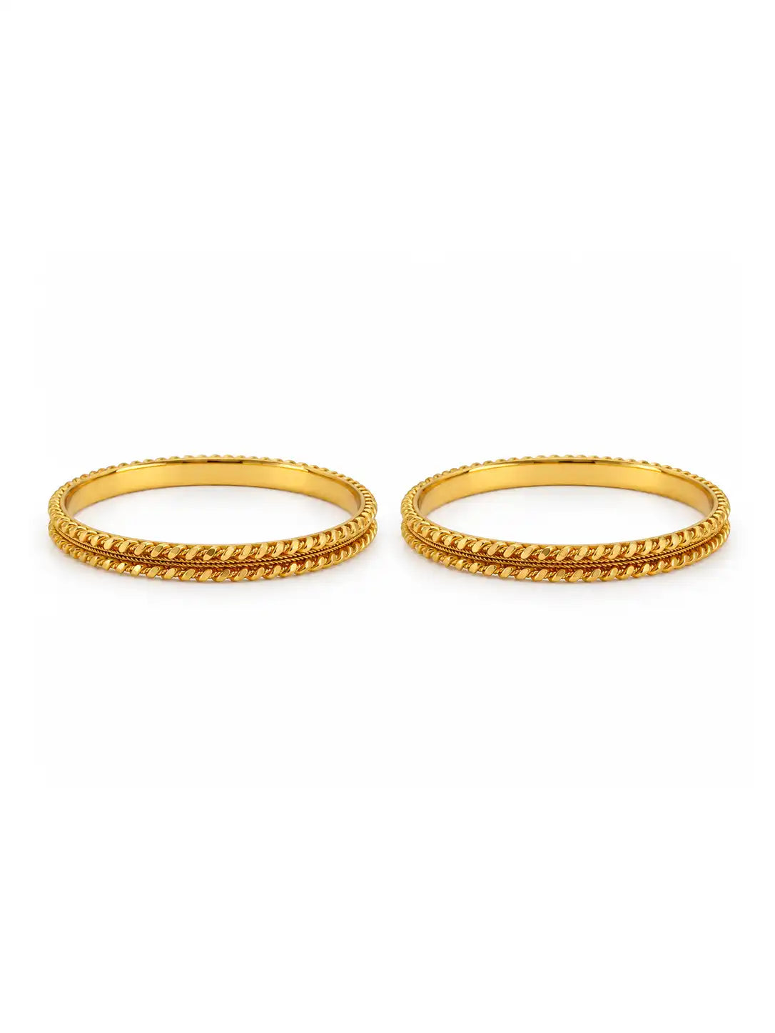 Gold Plated Textured Special Bangle Set