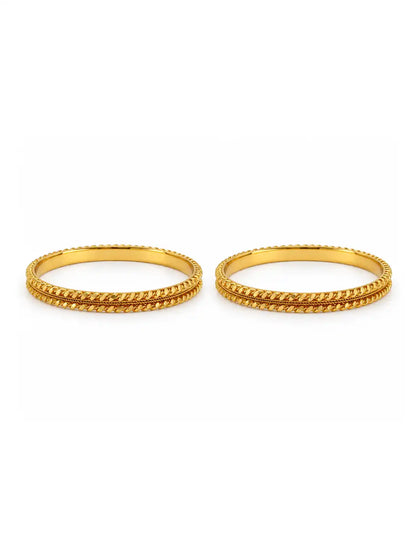 Gold Plated Textured Special Bangle Set