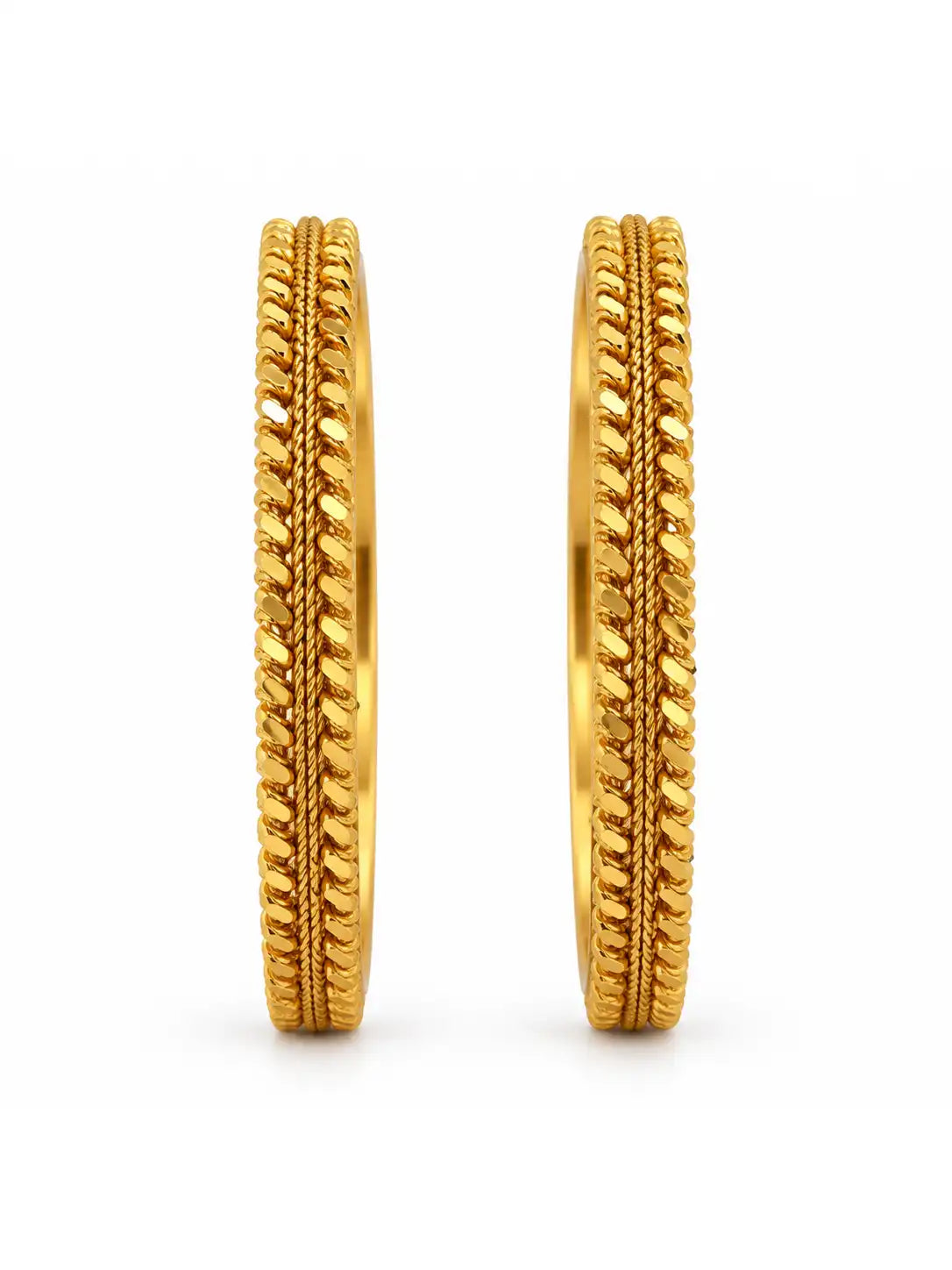 Gold Plated Textured Special Bangle Set